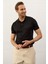 Erkek Yumuşak Dokulu Slim-Fit Kalıp Polo Yaka Ince Triko T-Shirt Siyah - 5008DNGR 5