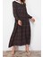 Moda Regular Casual Günlük Belmando Dokuma V Yaka Uzun Kol A-Line Midi Boy Tesettür Elbise 3