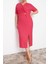 Moda Fit Business Bürümcük Örme Kruvaze Uzun Kol Shift Midi Boy Büyük Beden Elbise 4