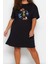 Moda Rahat Günlük Süprem Örme Bisiklet Yaka Kısa Kol T-Shirt Elbise Mini Boy Büyük Beden Elbise 5