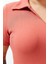 Moda Slim Casual Günlük Kaşkorse Örme Polo Yaka Kısa Kol A-Line Midi Boy Büyük Beden Elbise 3