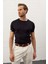 Erkek Garnili Slim-Fit Kalıp Yazlık Triko T-Shirt Koyu Lacivert - 5021DNGR 1