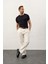 Erkek Garnili Slim-Fit Kalıp Yazlık Triko T-Shirt Koyu Lacivert - 5021DNGR 3
