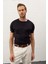 Erkek Garnili Slim-Fit Kalıp Yazlık Triko T-Shirt Koyu Lacivert - 5021DNGR 4