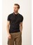 Erkek Çizgili Slim-Fit Kalıp Polo Yaka Yazlık Triko T-Shirt Siyah - 5005DNGR 5