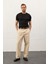 Erkek Çizgili Bisiklet Yaka Slim-Fit Kalıp Ince Triko T-Shirt Siyah - 5013DNGR 2