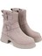Keila Bej Kadın Fermuarlı Deri Bot 1