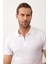 Erkek Slim-Fit Kalıp Polo Yaka Yazlık Triko T-Shirt Beyaz - 5006DNGR 4