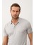 Erkek Slim-Fit Kalıp Polo Yaka Yazlık Triko T-Shirt Gri - 5002DNGR 5