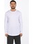 Bisiklet Yaka Uzun Kol T-Shirt - Beyaz 1