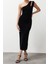 Moda Slim Mezuniyet Balo Simli Örme Örme Asimetrik Yaka Kolsuz Kol Bodycone Maxi Elbise 3