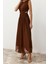Moda Fit Mezuniyet Balo Tül Örme Bisiklet Yaka Kolsuz Kol Skater Midi Boy Elbise 4
