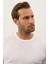 Erkek Desenli Bisiklet Yaka Slim-Fit Kalıp Ince Triko T-Shirt Beyaz - 5015DNGR 3