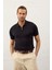 Erkek Slim-Fit Kalıp Polo Yaka Yazlık Triko T-Shirt Koyu Lacivert - 5006DNGR 1