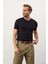 Erkek Desenli Bisiklet Yaka Slim-Fit Kalıp Ince Triko T-Shirt Siyah - 5015DNGR 1
