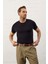 Erkek Desenli Bisiklet Yaka Slim-Fit Kalıp Ince Triko T-Shirt Siyah - 5015DNGR 2