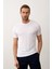 Erkek Modelli Bisiklet Yaka Slim-Fit Kalıp Yazlık Triko T-Shirt Beyaz - 5016DNGR 3