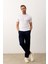 Erkek Modelli Bisiklet Yaka Slim-Fit Kalıp Yazlık Triko T-Shirt Beyaz - 5016DNGR 5