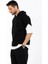 Kapüşonlu Oversize Kısa Kol Sweatshirt - Siyah 4
