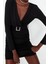 Moda Fit Mezuniyet Balo Sandy Örme Kruvaze Uzun Kol Bodycone Mini Boy Elbise 1
