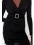 Moda Fit Mezuniyet Balo Sandy Örme Kruvaze Uzun Kol Bodycone Mini Boy Elbise 4