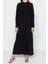 Moda Regular Casual Günlük Ringel Örme Dik Yaka Uzun Kol Basic Maxi Boy Tesettür Elbise 1