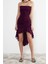 Moda Fit Mezuniyet Balo Tül Örme Straplez Kolsuz Kol Bodycone Midi Boy Elbise 3