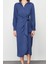 Moda Kruvaze Casual Günlük Modal Kumaş Dokuma Kruvaze Uzun Kol Kruvaze Midi Boy Elbise 1