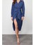Moda Kruvaze Casual Günlük Modal Kumaş Dokuma Kruvaze Uzun Kol Kruvaze Midi Boy Elbise 2