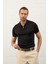 Erkek Fermuarlı Slim-Fit Kalıp Polo Yaka Yazlık Triko T-Shirt Siyah - 5004DNGR 3