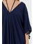 Moda Oversize Plaj Günlük Mesh Dokuma V Yaka Kısa Kol Shift Maxi Boy Elbise 4