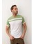 Erkek Renkli Slim-Fit Kalıp Yazlık Triko T-Shirt Yeşil - 5018DNGR 1