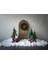 Rustik Yılbaşı Noel Baba ve Çam Ağaçları Arka Planı 200 x 150 cm Stüdyo Fonu 1