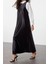 Moda Regular Casual Günlük Saten Dokuma Bisiklet Yaka Kolsuz Kol Shift Maxi Boy Tesettür Elbise 2