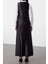 Moda Regular Casual Günlük Saten Dokuma Bisiklet Yaka Kolsuz Kol Shift Maxi Boy Tesettür Elbise 5