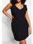 Moda Fit Gündüz Gece Krep Dokuma V Yaka Askılı Kol A-Line Mini Boy Büyük Beden Elbise 4