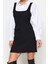 Moda Regular Casual Günlük Tüvit Dokuma Kare Yaka Askılı Kol Jile Mini Boy Elbise 2