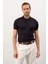 Erkek Yumuşak Dokulu Slim-Fit Kalıp Polo Yaka Ince Triko T-Shirt Koyu Lacivert - 5008DNGR 1