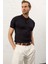 Erkek Yumuşak Dokulu Slim-Fit Kalıp Polo Yaka Ince Triko T-Shirt Koyu Lacivert - 5008DNGR 5