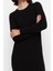 Moda Slim Casual Günlük Tek Plaka Triko Bisiklet Yaka Uzun Kol Bodycone Midi Boy Elbise 2