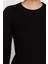 Moda Slim Casual Günlük Tek Plaka Triko Bisiklet Yaka Uzun Kol Bodycone Midi Boy Elbise 4