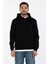 Kapüşonlu Kanguru Cepli Sweatshirt - Siyah 1