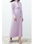 Moda Regular Casual Günlük Poplin Dokuma Gömlek Yaka Uzun Kol A-Line Uzun Boy Tesettür Elbise 2