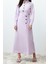 Moda Regular Casual Günlük Poplin Dokuma Gömlek Yaka Uzun Kol A-Line Uzun Boy Tesettür Elbise 4