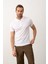 Erkek Basic Slim-Fit Kalıp Polo Yaka Yazlık Triko T-Shirt Beyaz - 5009DNGR 4
