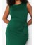 Moda Slim Casual Günlük Süprem Örme Bisiklet Yaka Kolsuz Kol Shift Midi Boy Büyük Beden Elbise 2