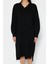 Moda Oversize Casual Günlük Selanik Triko V Yaka Uzun Kol Shift Maxi Boy Elbise 1