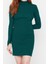 Moda Slim Casual Günlük Fitilli Triko Dik Yaka Uzun Kol Bodycone Mini Boy Elbise 4