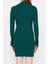 Moda Slim Casual Günlük Fitilli Triko Dik Yaka Uzun Kol Bodycone Mini Boy Elbise 5