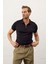 Erkek Basic Slim-Fit Kalıp Polo Yaka Yazlık Triko T-Shirt Koyu Lacivert - 5009DNGR 2